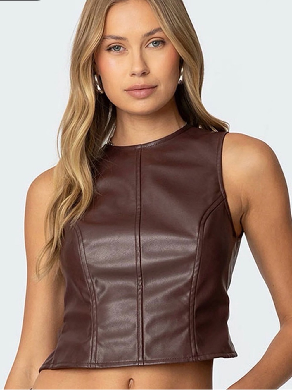 Edikted Faux Leather Top